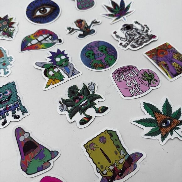 Water Bottle Stickers - adult only - psychedelic and cannabis related Lot of 19 - Picture 4 of 4